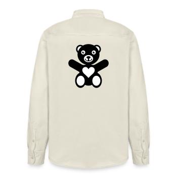 Bear Heart Love - Relaxed Fit Unisex Organic Hemd von Stanley/Stella - Natur - Hinten - AI Model Male 178 light (178cm)