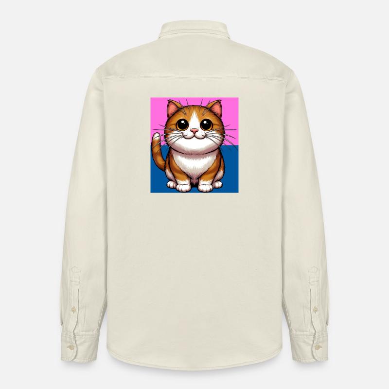 chat - Chemise unisexe coupe décontractée bio Stanley/Stella - écru doux