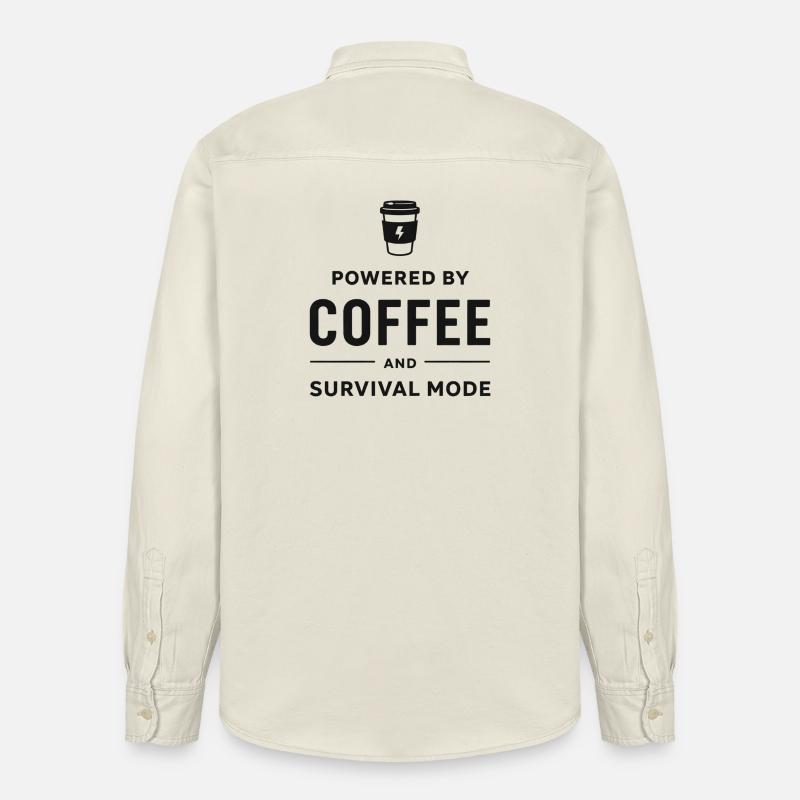 Powered by Coffee and Survival Mode - Relaxed Fit Unisex Organic Hemd von Stanley/Stella - Natur