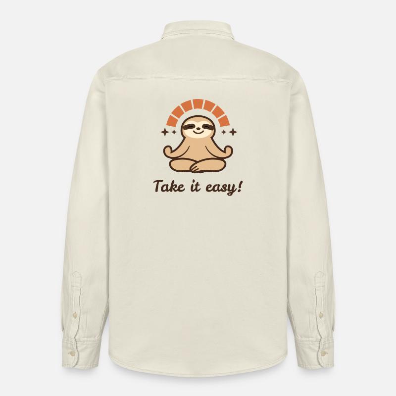Take it easy – Relaxed Faultier Design - Relaxed Fit Unisex Organic Hemd von Stanley/Stella - Natur