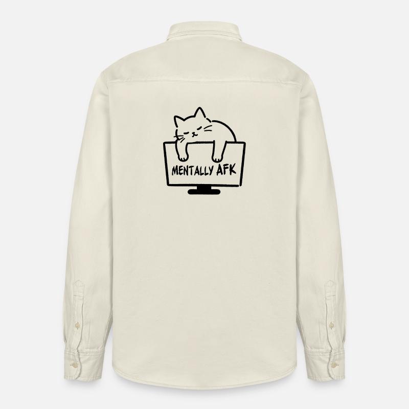 Chat mentally AFK - Chemise unisexe coupe décontractée bio Stanley/Stella - écru doux
