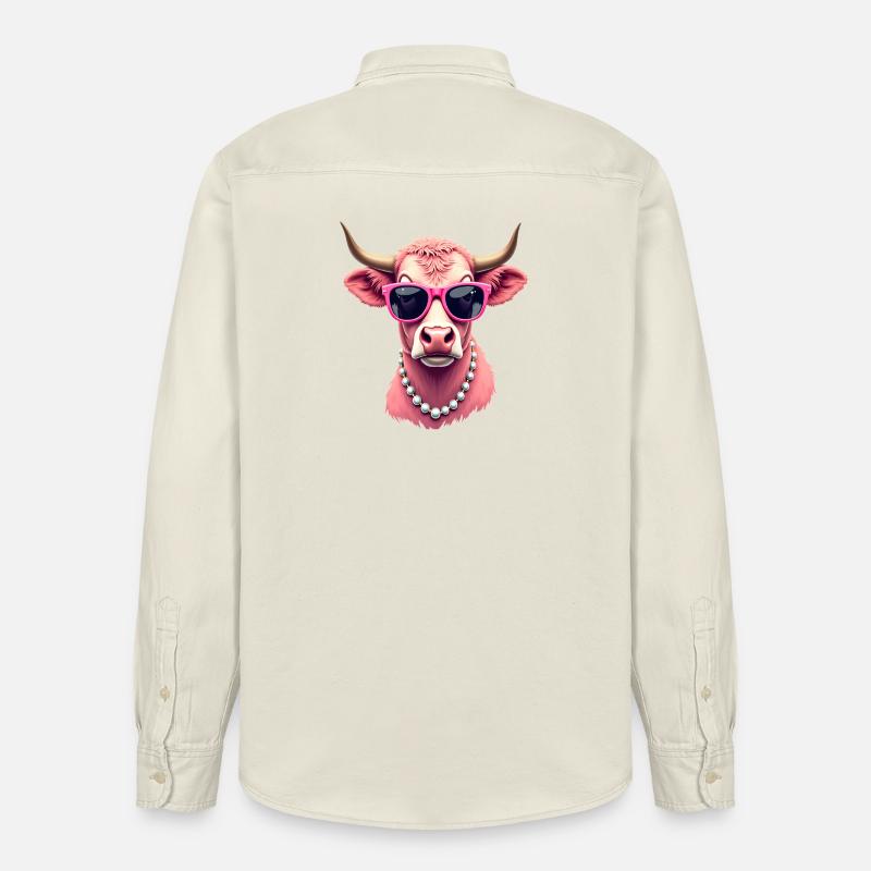 Vache - Chemise unisexe coupe décontractée bio Stanley/Stella - écru doux