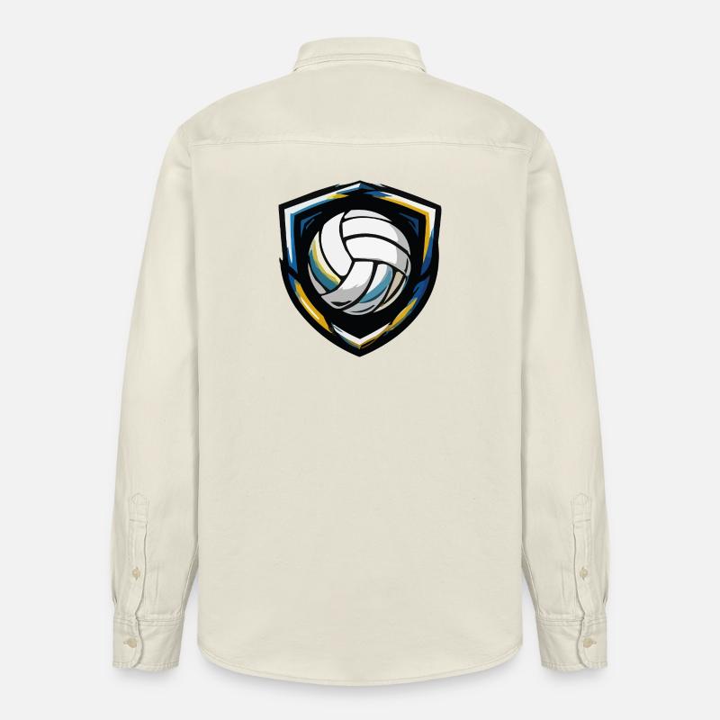 Emblème du bouclier de volley-ball - Chemise unisexe coupe décontractée bio Stanley/Stella - écru doux
