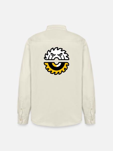 Circular Saw Face Graphic - Relaxed Fit Unisex Organic Shirt by Stanley/Stella - soft Ecru