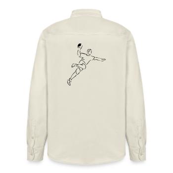 Handball - Relaxed Fit Unisex Organic Hemd von Stanley/Stella - Natur - Hinten - AI Model Male 178 light (178cm)