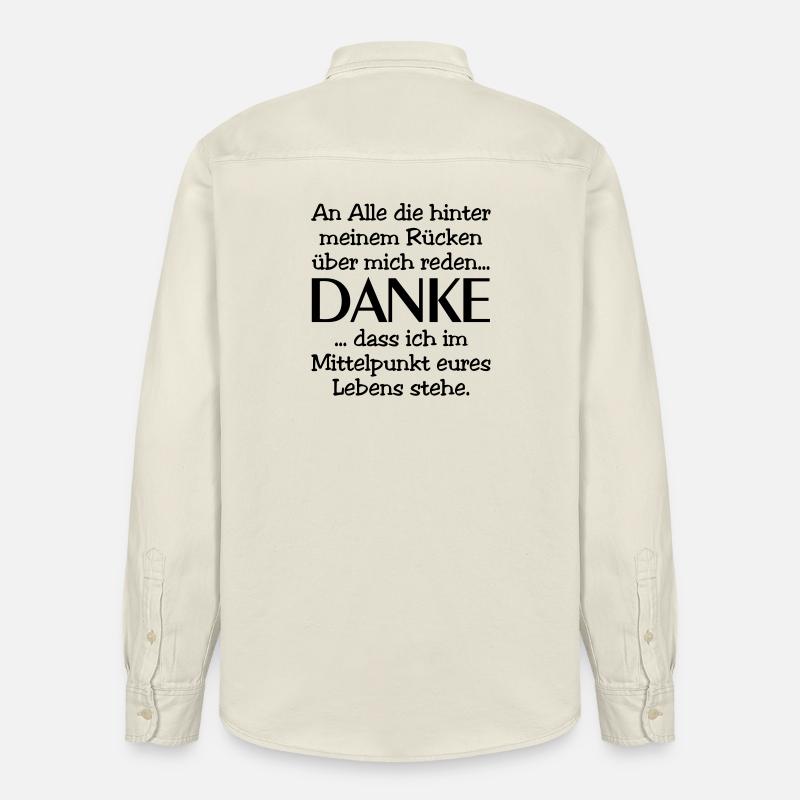 Parlez derrière mon dos - Merci - Chemise unisexe coupe décontractée bio Stanley/Stella - écru doux