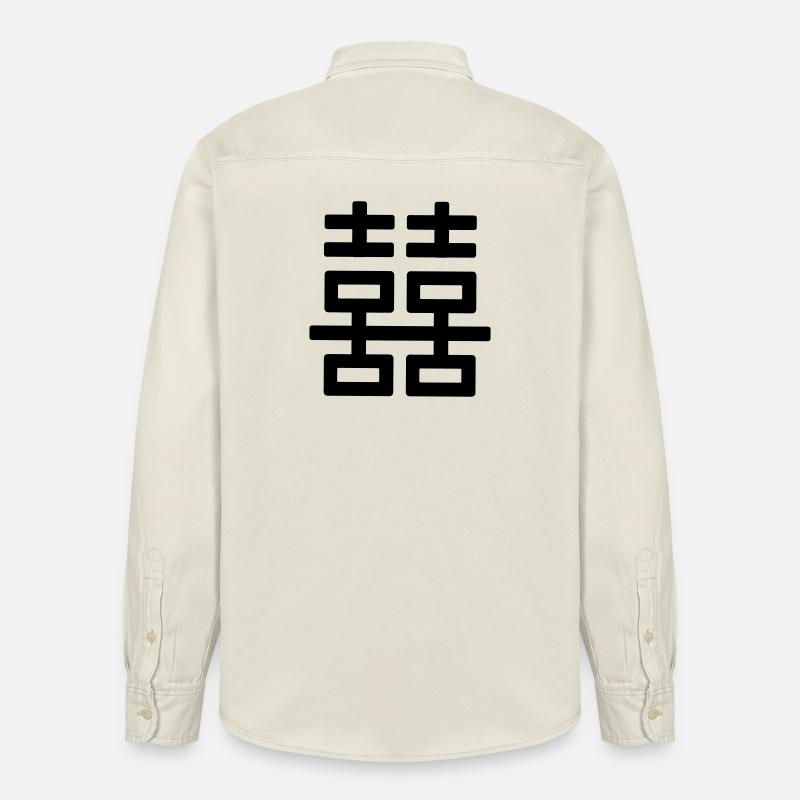 Doppeltes Glückslogo - Relaxed Fit Unisex Organic Hemd von Stanley/Stella - Natur