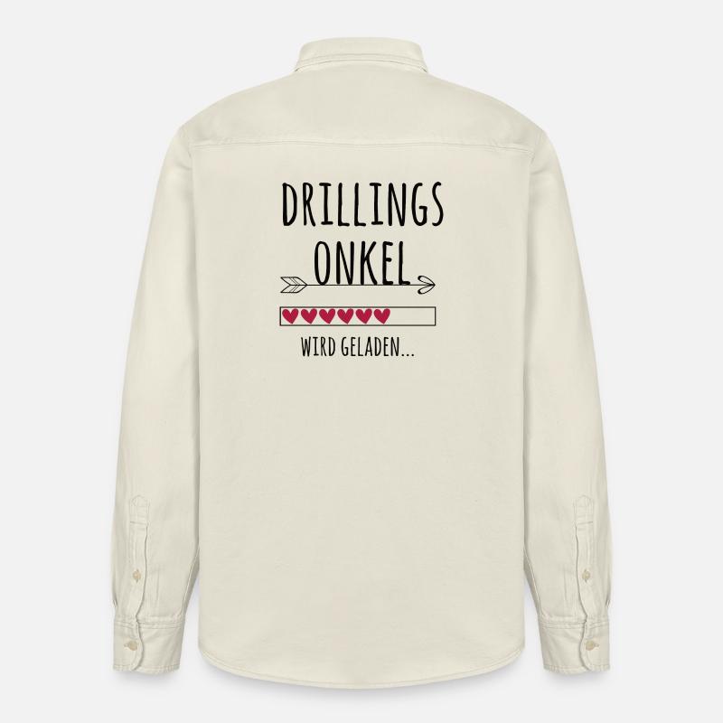 werdender Drillingsonkel Schwangerschaft Drillinge - Relaxed Fit Unisex Organic Hemd von Stanley/Stella - Natur