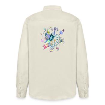 Fantaisie - Monde pour enfants - Chemise unisexe coupe décontractée bio Stanley/Stella - écru doux - Dos - AI Model Male 178 light (178cm)