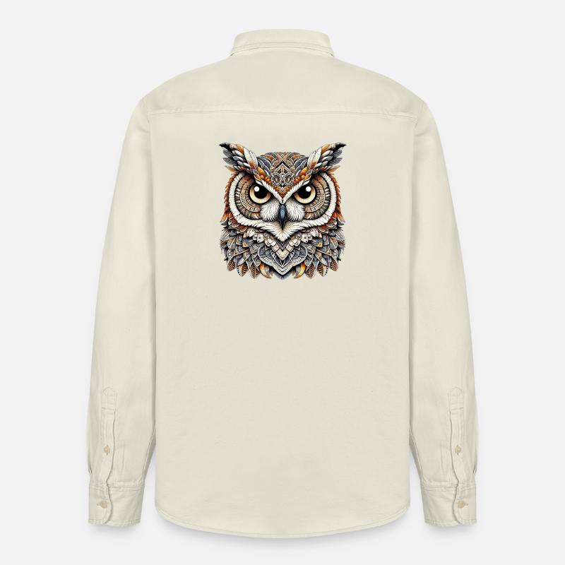 Eule - Relaxed Fit Unisex Organic Hemd von Stanley/Stella - Natur