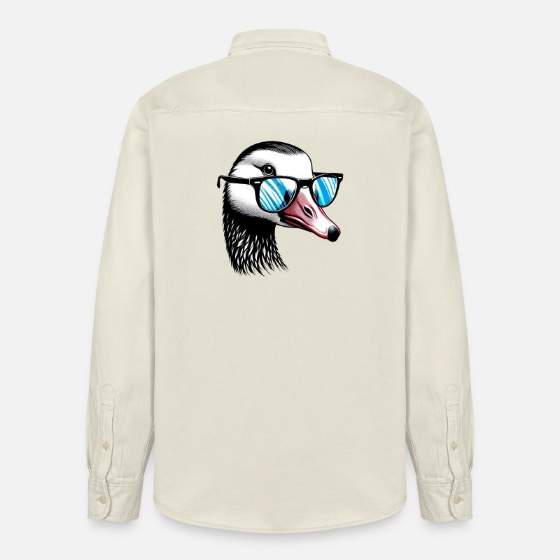Gans mit Brille - Relaxed Fit Unisex Organic Hemd von Stanley/Stella - Natur