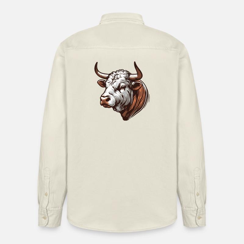 Stier - Relaxed Fit Unisex Organic Hemd von Stanley/Stella - Natur