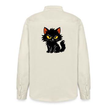 Sweet kitten - Relaxed Fit Unisex Organic Shirt by Stanley/Stella - soft Ecru - Back - AI Model Male 178 light (178cm)