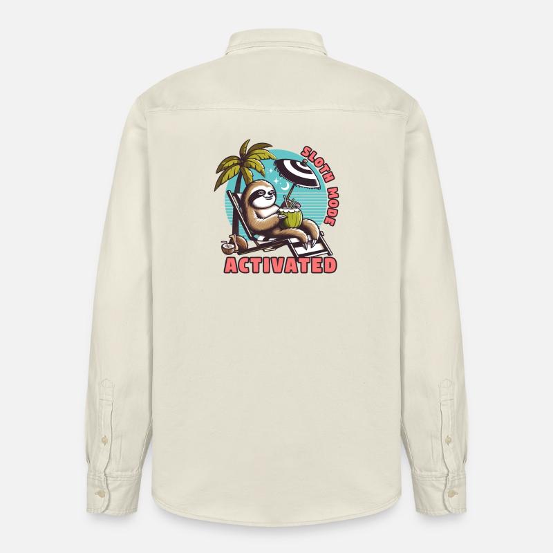 Faultiermodus - Sloth Mode Activated Faultier Rela - Relaxed Fit Unisex Organic Shirt by Stanley/Stella - soft Ecru
