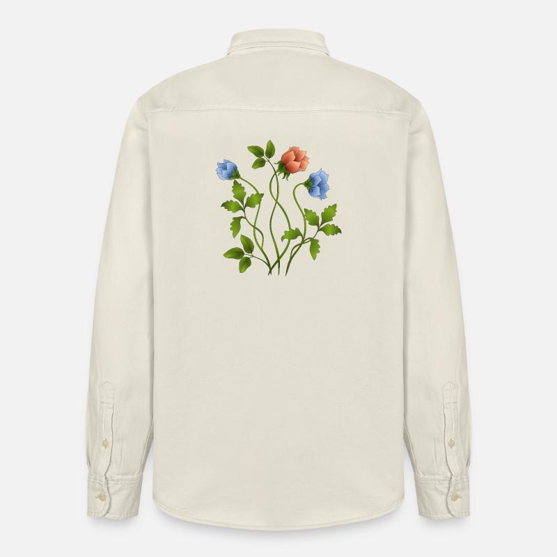 Blumen - Relaxed Fit Unisex Organic Hemd von Stanley/Stella - Natur