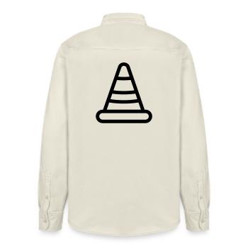Traffic cone - Relaxed Fit Unisex Organic Shirt by Stanley/Stella - soft Ecru - Back - AI Model Male 178 light (178cm)