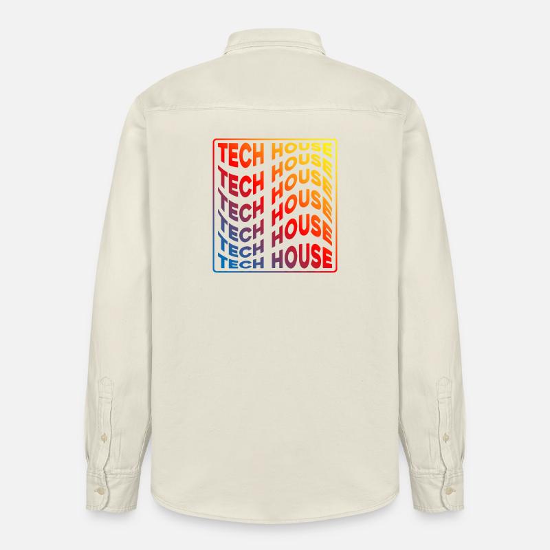 Tech House Neon Gradient Wiederholt sich - Relaxed Fit Unisex Organic Hemd von Stanley/Stella - Natur