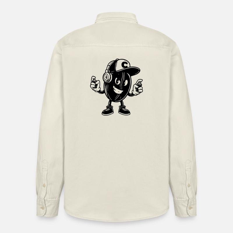 Coole Kaffeebohnen-Figur im Graffiti-Stil - Relaxed Fit Unisex Organic Hemd von Stanley/Stella - Natur