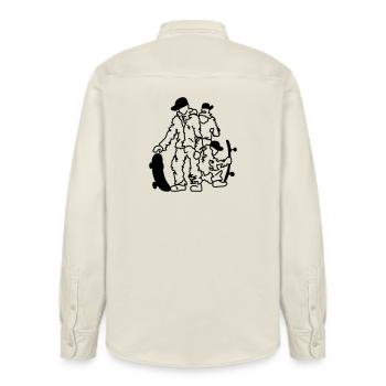 Skateboarders - Relaxed Fit Unisex Organic Hemd von Stanley/Stella - Natur - Hinten - AI Model Male 178 light (178cm)