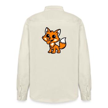 Fuchs Comic - Relaxed Fit Unisex Organic Hemd von Stanley/Stella - Natur - Hinten - AI Model Male 178 light (178cm)