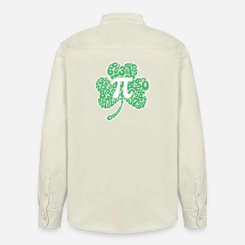 Symbole du trèfle Pi, jour de la Saint-Patrick - Chemise unisexe coupe décontractée bio Stanley/Stella - écru doux