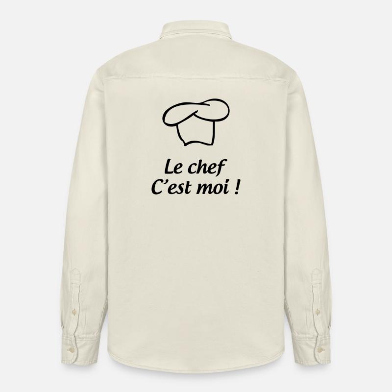 Le chef, c’est moi - cuisine - Chemise unisexe coupe décontractée bio Stanley/Stella - écru doux