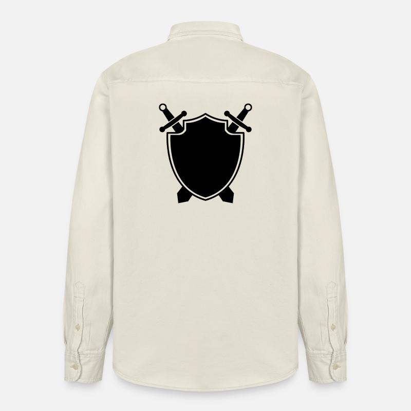Bouclier médiéval avec épée - Chemise unisexe coupe décontractée bio Stanley/Stella - écru doux