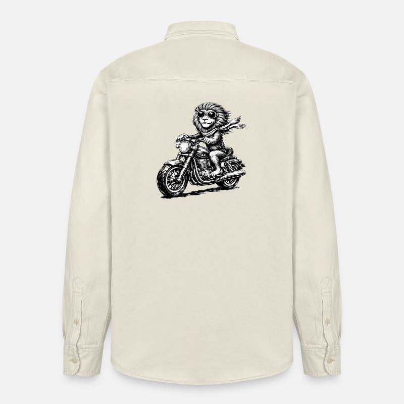 Singe sur écharpe de moto - Chemise unisexe coupe décontractée bio Stanley/Stella - écru doux