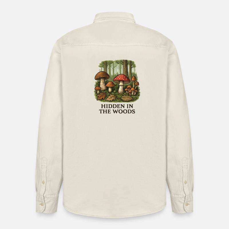 Paysage caché de champignons forestiers - Chemise unisexe coupe décontractée bio Stanley/Stella - écru doux