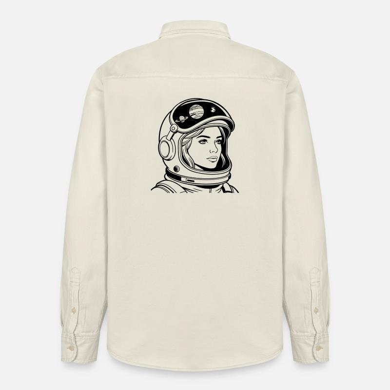 Weltraumfrau - Relaxed Fit Unisex Organic Hemd von Stanley/Stella - Natur