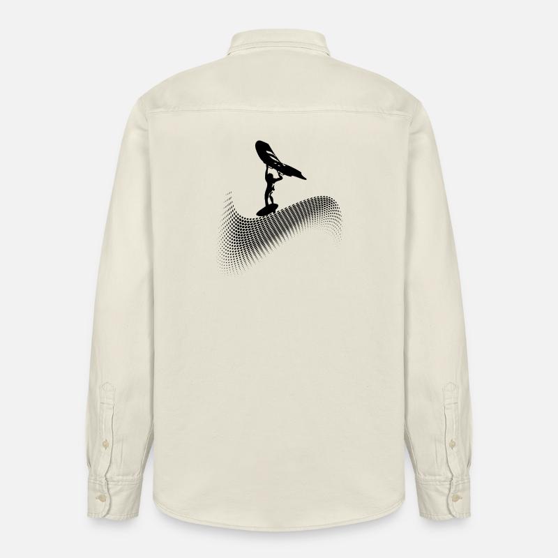Wingfoiler sur la vague - Chemise unisexe coupe décontractée bio Stanley/Stella - écru doux