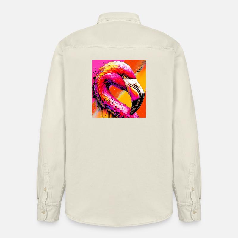 Flamingo - Relaxed Fit Unisex Organic Hemd von Stanley/Stella - Natur