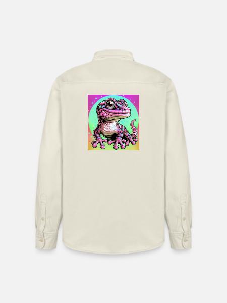 Gecko - Relaxed Fit Unisex Organic Shirt by Stanley/Stella - soft Ecru