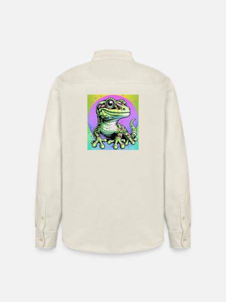 Gecko - Relaxed Fit Unisex Organic Shirt by Stanley/Stella - soft Ecru