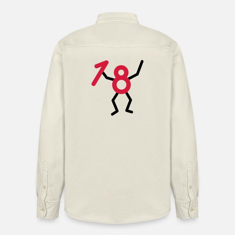Endlich18 ! - Relaxed Fit Unisex Organic Hemd von Stanley/Stella - Natur