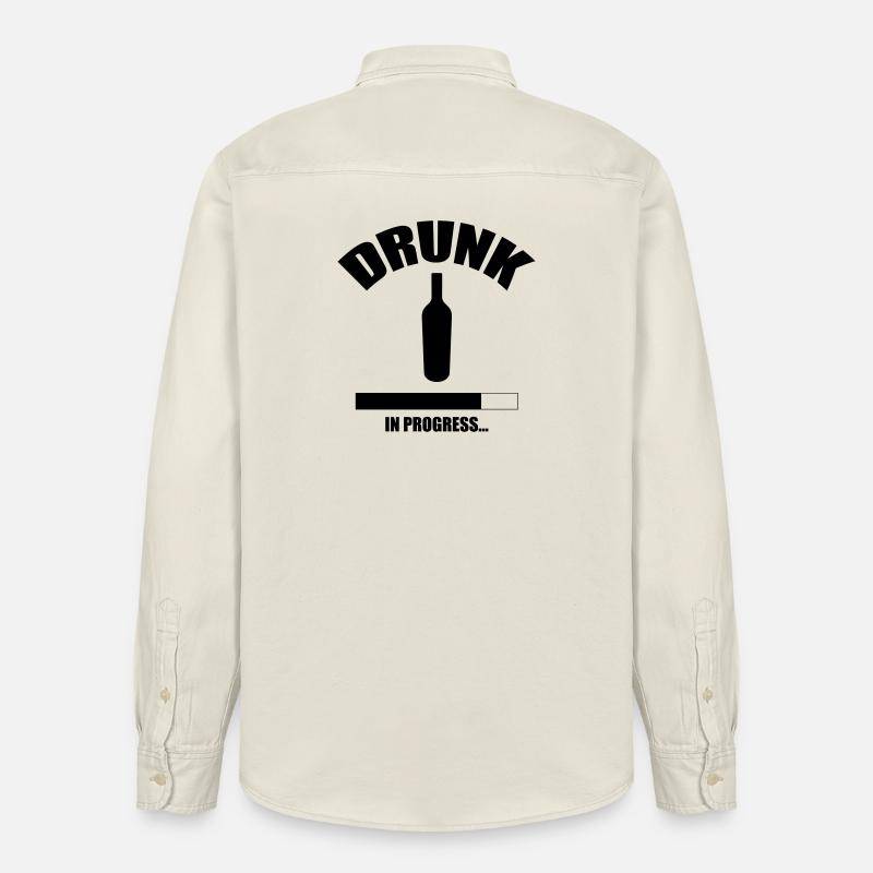 Drunk in progress... - Chemise unisexe coupe décontractée bio Stanley/Stella - écru doux