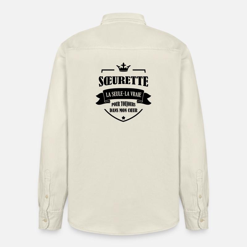 Soeur Soeurette Frère Naissance Bébé Sœur - Chemise unisexe coupe décontractée bio Stanley/Stella - écru doux