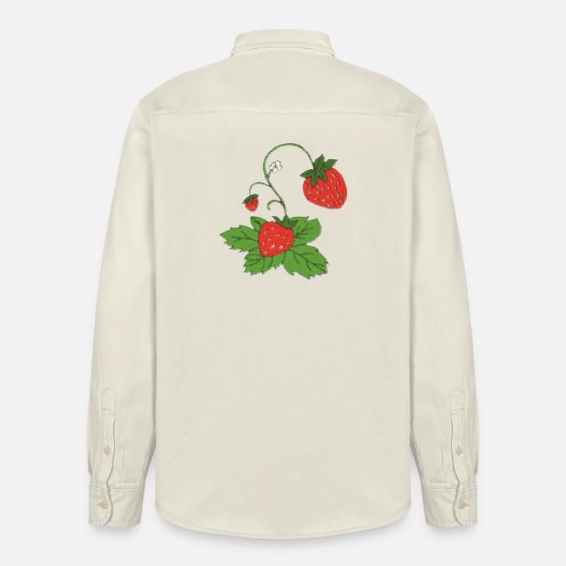 erdbeerpflanze impressionismus - Relaxed Fit Unisex Organic Hemd von Stanley/Stella - Natur