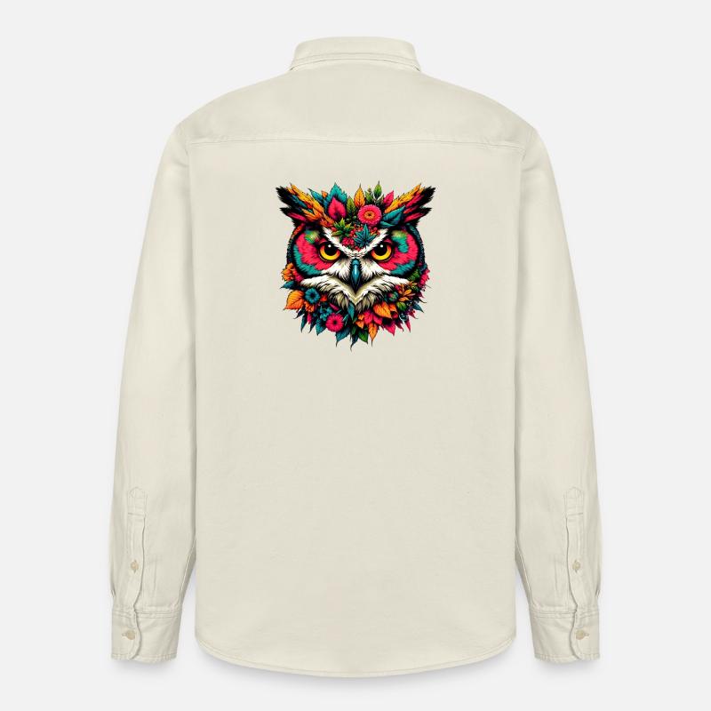 Eule - Relaxed Fit Unisex Organic Hemd von Stanley/Stella - Natur