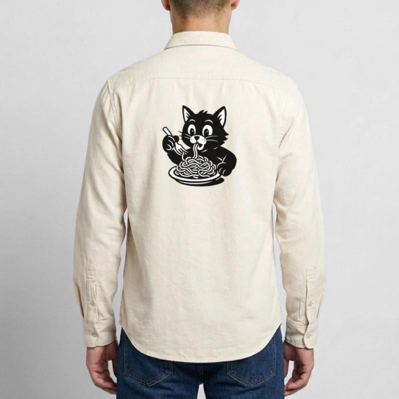 Cat Eats Spaghetti Meme Relaxed Fit Unisex Organic Shirt by Stanley/Stella