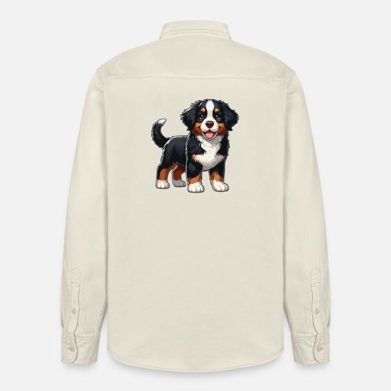 Bouvier Bernois chiot doux - Chemise unisexe coupe décontractée bio Stanley/Stella - écru doux