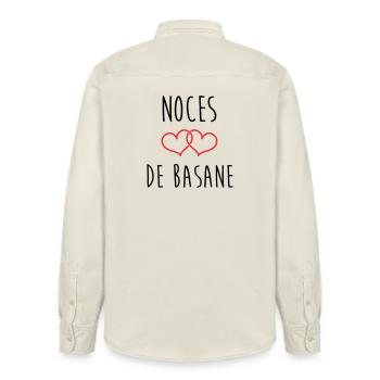 noces de basane 31 ans de mariage - Chemise unisexe coupe décontractée bio Stanley/Stella - écru doux - Dos - AI Model Male 178 light (178cm)