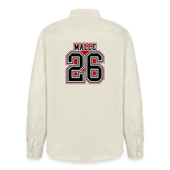 Malle 26 Jersey 2026 - Relaxed Fit Unisex Organic Shirt by Stanley/Stella - soft Ecru - Back - AI Model Male 178 light (178cm)