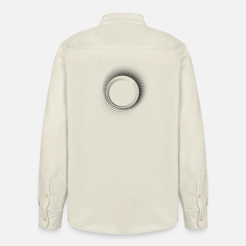 Halo Dot Ring Pattern - Relaxed Fit Unisex Organic Shirt by Stanley/Stella - soft Ecru