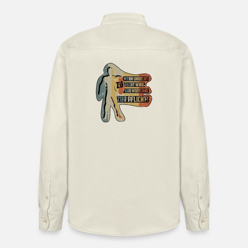 QUAND L’INJUSTICE DEVIENT JUSTE - Chemise unisexe coupe décontractée bio Stanley/Stella - écru doux