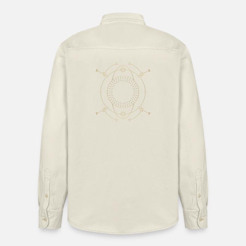 Conception de l’orbite du cercle d’étoile dorée - Chemise unisexe coupe décontractée bio Stanley/Stella - écru doux