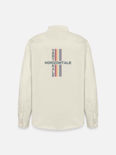 Vaakasuora pystysuora retro vintage - Unisex rento leikkaus -paita luomu Stanley/Stellalta - pehmeä ecru