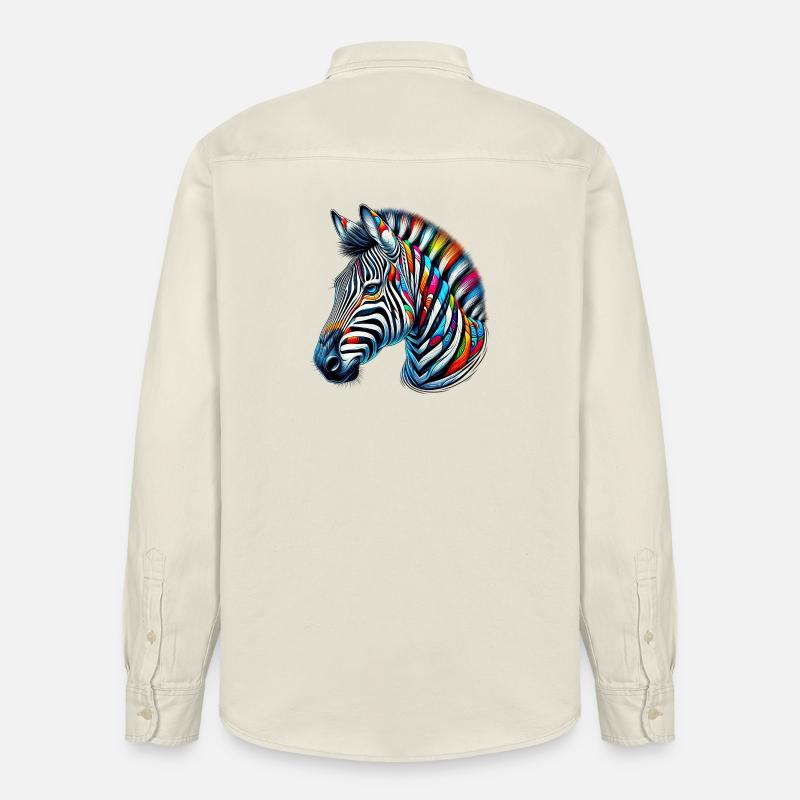Zebra - Relaxed Fit Unisex Organic Hemd von Stanley/Stella - Natur