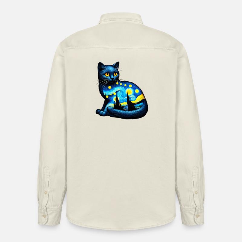 Chat - Chemise unisexe coupe décontractée bio Stanley/Stella - écru doux