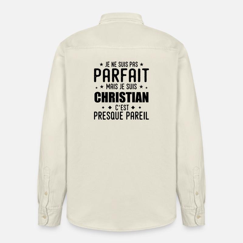 Christlich: authentisch, unvollkommen, oben, Perfektion - Relaxed Fit Unisex Organic Hemd von Stanley/Stella - Natur